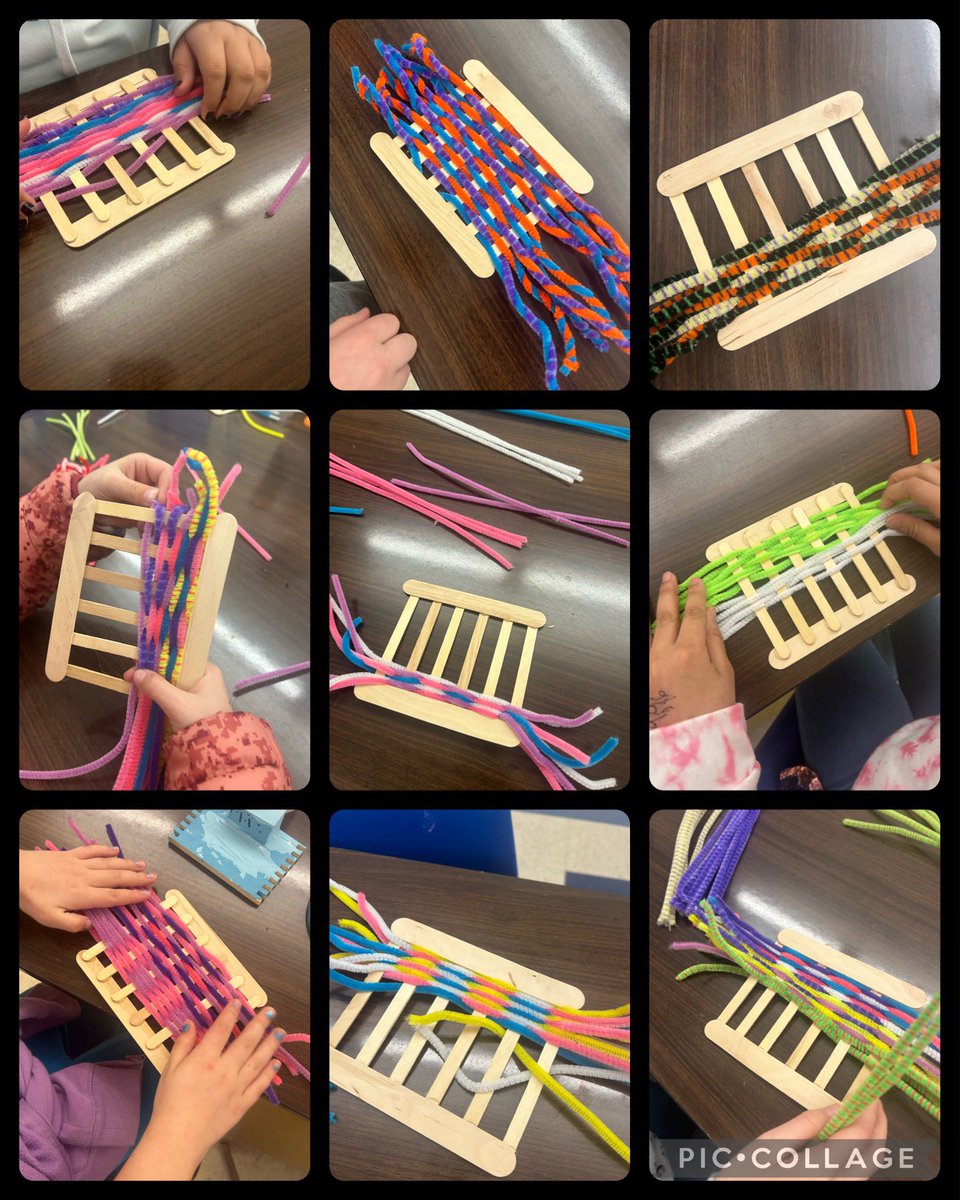 3rd grade art enrichment artists explored weaving this morning! #waysiderocks #elementaryart <a href="/DPalaia/">Denise Palaia</a> <a href="/RSteckhahn/">Rich Steckhahn</a>