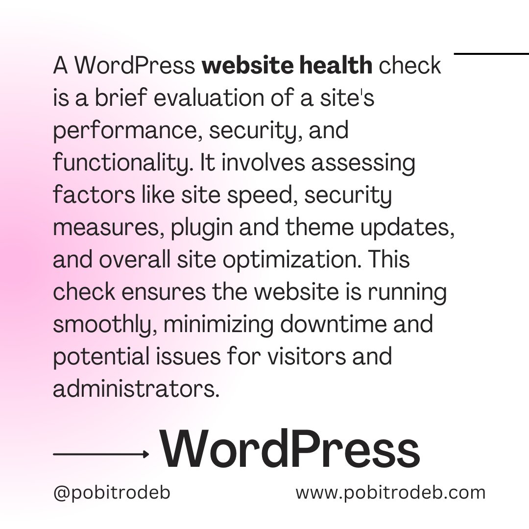 Why need to check your WordPress website health?
#wordpress #website #websiteHealth