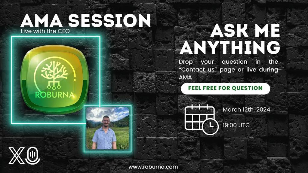 Few hours to go. The community has the opportunity to gain insights and ask questions directly to the CEO before trading launch on Roburna Mainnet. Join the AMA session by 19:00 UTC. 
Venue:x.com/i/spaces/1ypKd… 
Set reminder now, you can't afford to miss this.