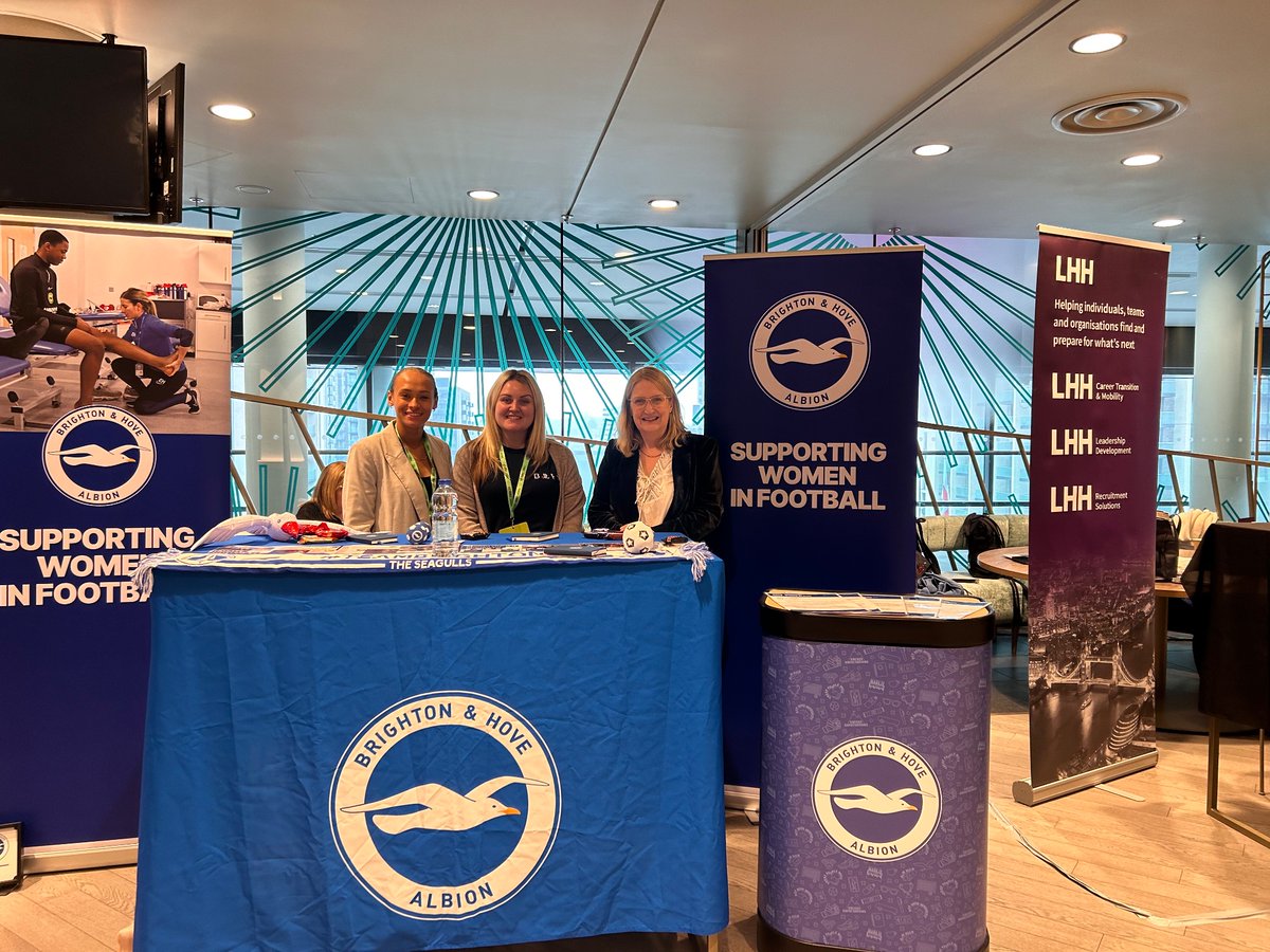 Lovely to talk to the good folk of @OfficialBHAFC at the #WIFBeInspired conference today. They are ready to talk about all their current vacancies across the club - if you’re here, come and say hi, your dream job could be waiting for you!