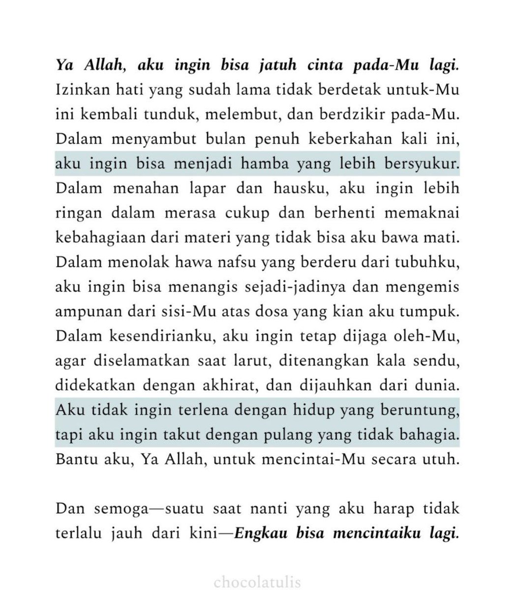 karya — selamat menunaikan ibadah puasa bagi yang mengerjakan, semoga kamu bisa jatuh cinta lagi
