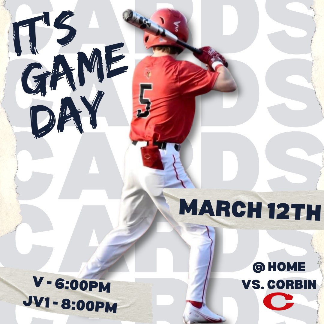 🚨HOME GAME v. CORBIN🚨

‼️TONIGHT AT 6PM‼️

Come out to support your Cardinals as they take on  the number 16 team in the state! 

#grcbaseball #grc #1percentbetter #nostopping #reboot #gameday