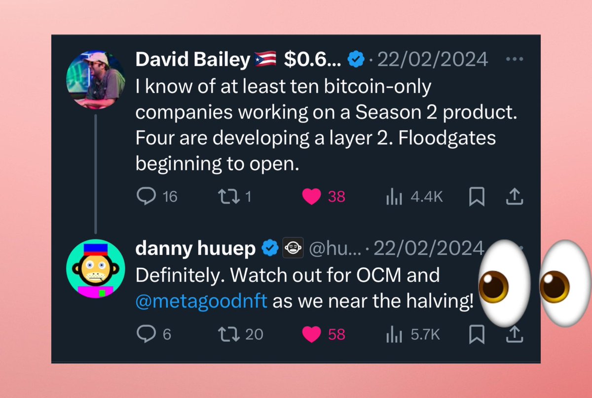 Anyone that knows Danny Yang, knows that the crumbs are always sprinkled well before the bomb drops 💣💥 You are seriously underexposed to @OnChainMonkey guys! 😂