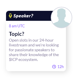 hodlersmarket's tweet photo. We've got a great lineup for our April 3-4th BIG 24 hours livestream, but a few slots remain open.
Help us out! Who would YOU love to hear speak about the $ICP ecosystem?
Comment or DM us your suggestions!
#InternetComputer #ICP #24hoursLive https://t.co/niXz8AEwtn