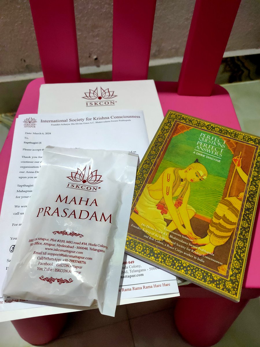 SapthagiriM's tweet photo. Received Prasad from ISKCON Attapur

Hare Krishna 🙏
 @india_iskcon https://t.co/G37ylb8g8z