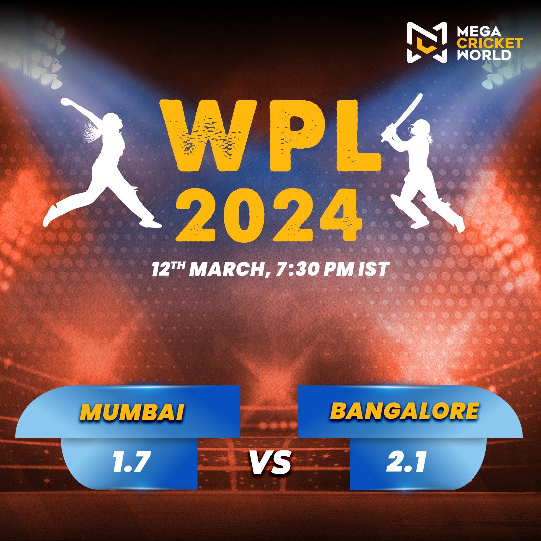 mcworldsocial's tweet photo. MI take on RCB in the WPL 2024. Who do you think will win? Place your bets now
๐ https://t.co/xT3lmd3iVT
#MIvRCB #MIvsRCB #WPL #WPL2024 #WPLContest #WPLOdds #HarmanpreetKaur #SmritiMandhana #AmeliaKerr #SophieDevine https://t.co/6EYSkz3eou