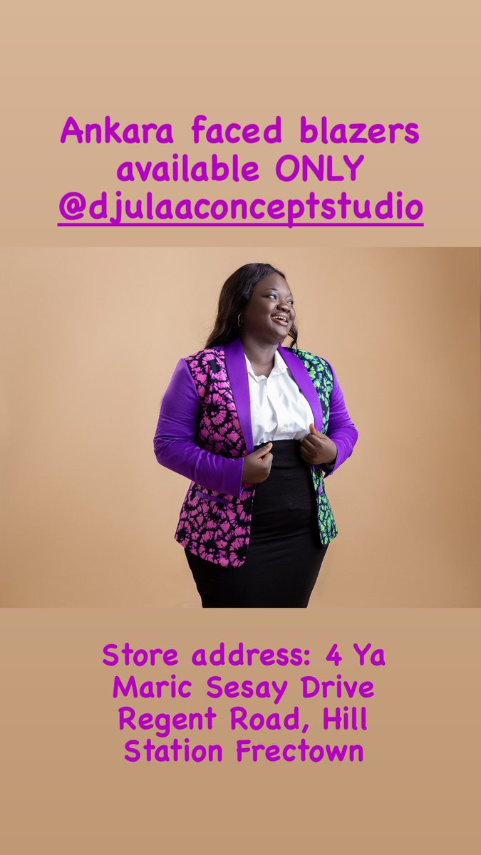 nyapuiithreads's tweet photo. Ankara faced blazers
.
.
.
#SaloneX 
#NyapuiiThreads
#MadeInSierraLeone https://t.co/RqQiIiYIc4