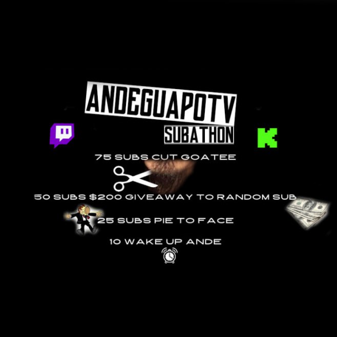 AndeguapoTV's tweet photo. ๐Join the madness!๐ฎ Currently live on stream at https://t.co/B8R167G9yf for a SUBATHON! ๐ฑ 45 hours in and still going strong! Come hang out, join the fun, and let's push through together! #Subathon #StreamingMarathon #TwitchStreamers https://t.co/Xey26wncKm