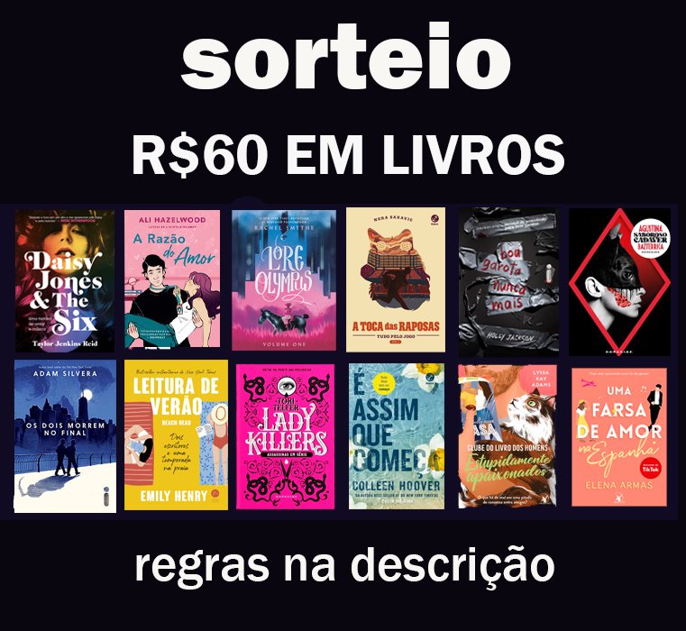 promosdelivro's tweet photo. 🚨SORTEIO DE LIVROS 

Valendo R$60 em livros 📚

Regras:
- Seguir @MlnhasHistorias
- Dar RT e curtir este tweet
- Dar RT e curtir o tweet fixado de @MlnhasHistorias 

Resultado: 19/03 🍀 https://t.co/dssTux5nqY
