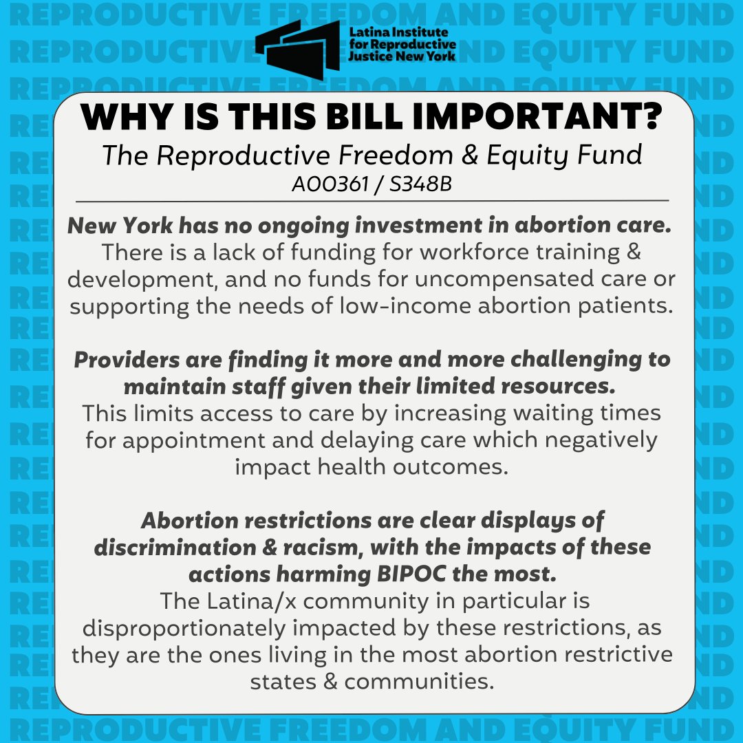 We need the Reproductive Freedom & Equity Fund to ensure accessible & sustainable abortion care for NYers & those receiving care in NY. Please read more about bill below & tag @GovKathyHochul to show your support of the Reproductive Freedom and Equity Act (A00361/S348B) 👇