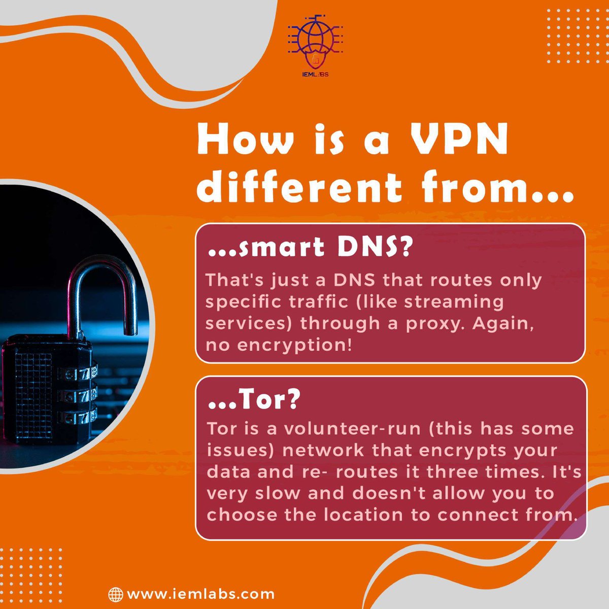 iem_labs's tweet photo. Unraveling the mysteries of online privacy tools! 🛡️🔍

#IEMLabs #OnlinePrivacy #VPNvsDNS #CyberSecurityExplained #identityprotection #identitytheftprotection #dataprotection #onlineprivacy #privacytools #vpn https://t.co/2HsVtabK47