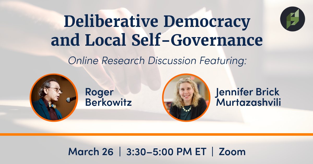 Join us to discuss the future of democracy and hear from Roger Berkowitz, founder and academic director of @Arendt_Center, and Jennifer Brick Murtazashvili, founding director of @CGMPitt. Apply to attend: theihs.org/academic-progr…