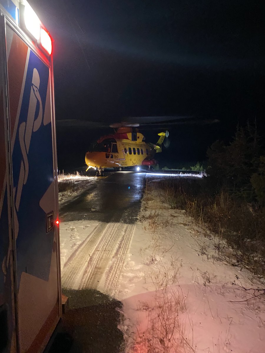 Thank you SAR for coming to the rescue of an accident victim on #changeislands in adverse weather, #nlpoli #nlhealth