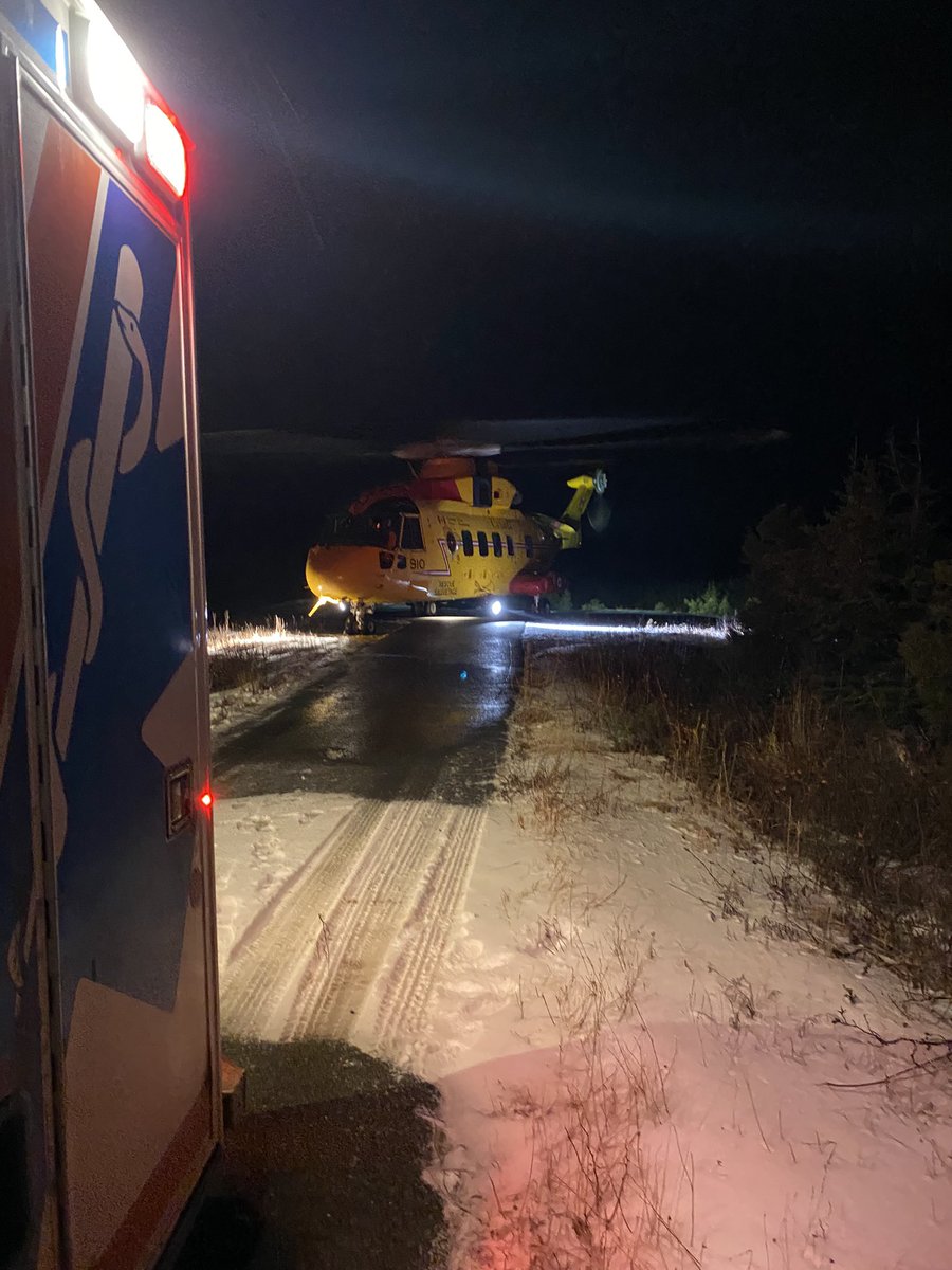 Thank you SAR for coming to the rescue of an accident victim on #changeislands in adverse weather, #nlpoli #nlhealth