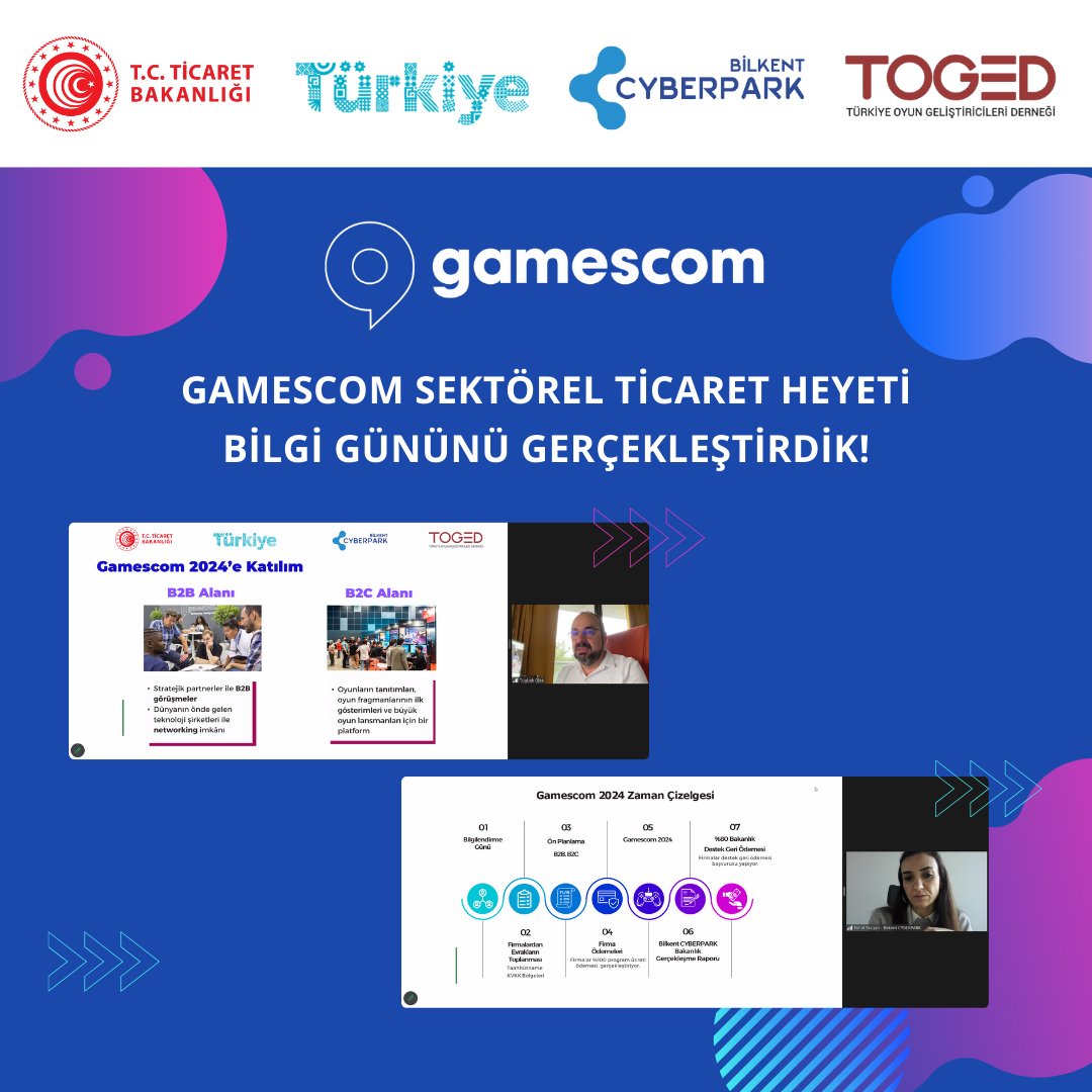 Bilkent CYBERPARK ve @togedtr iş birliği ile düzenlenen “Gamescom Sektörel Ticaret Heyeti Bilgilendirme Toplantısı” gerçekleştirildi. Başvuru İçin 👉 bit.ly/3vZnHBp Gamescom Hakkında Detaylı Bilgi İçin 👉 bit.ly/43duKmk