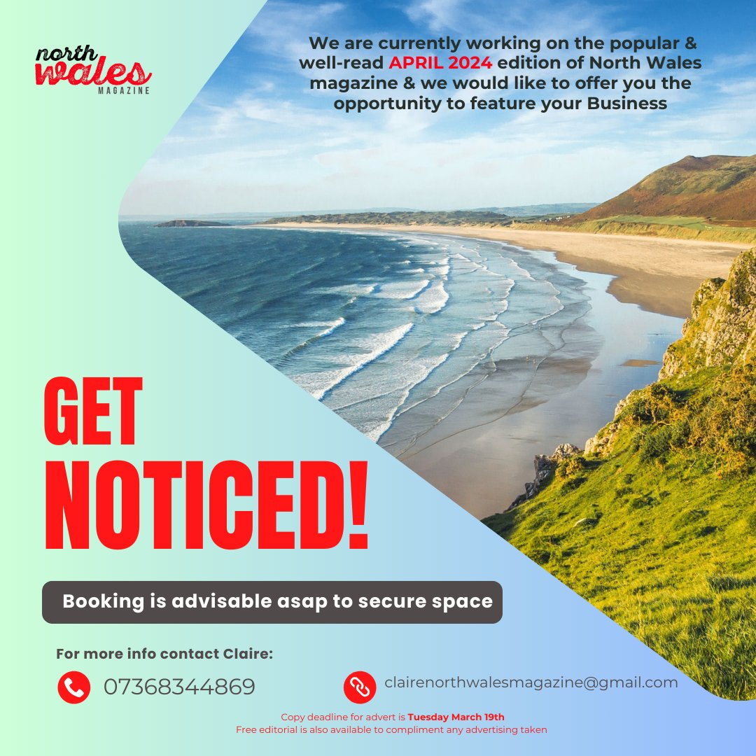 📷northwalesmagazine: Advertise with us, deadline approaching and spaces going! northwalesmagazine.com #northwales #northwalesmagazine #business #smallbusinessowner #supportlocal #supportlocalbusiness 30s