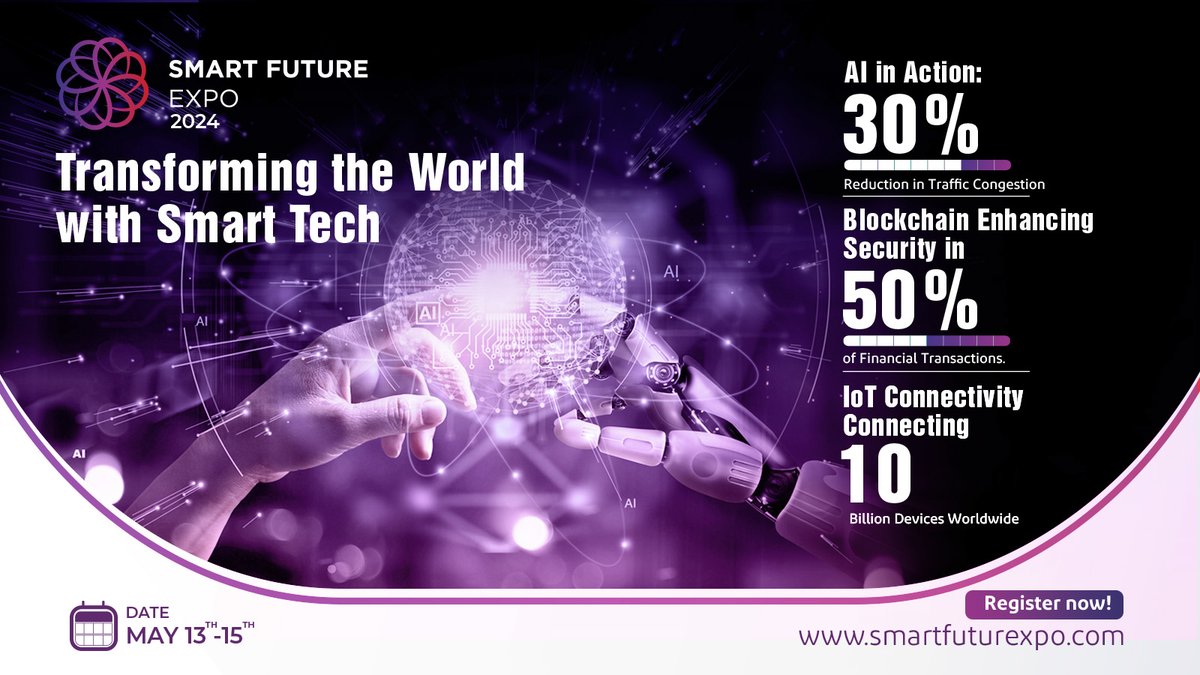 smartfuturexpo's tweet photo. Join the tech revolution. #SmartFutureExpo2024 is where AI, Blockchain, and IoT are driving change.
https://t.co/xAgVZJF48w
#TechForABetterTomorrow #المستقبل_الذكي #الريادة_الرقمية https://t.co/P3WKfOaE2W