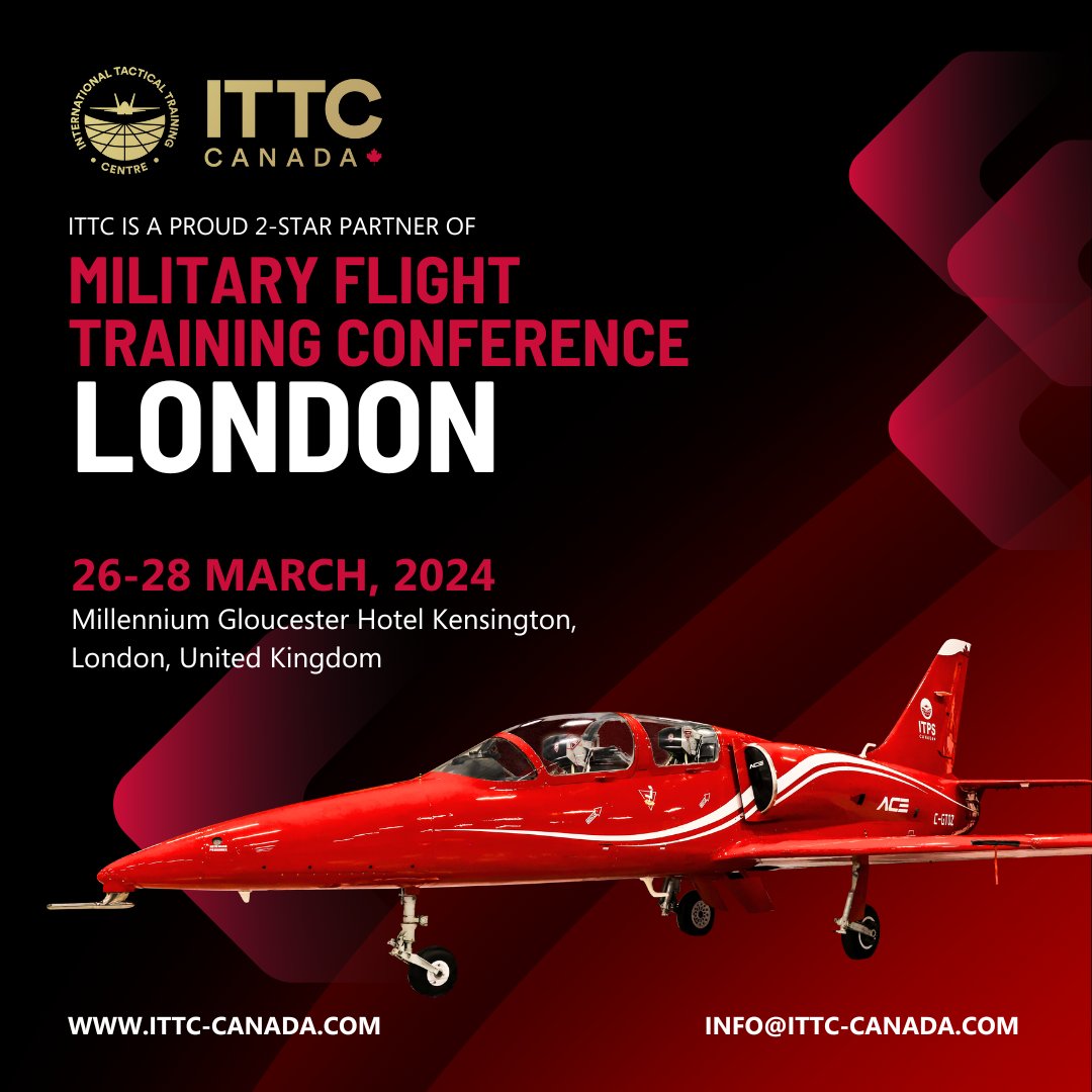 #MFT2024 is coming soon! ITTC is attending as a two-star partner and looks forward to discussing its custom fighter pilot training programs and government-to-government contract opportunities. E-mail Rene.Changtin@ITPSCanada.com to set up a meeting. #DefenceIQ #Military #Canada