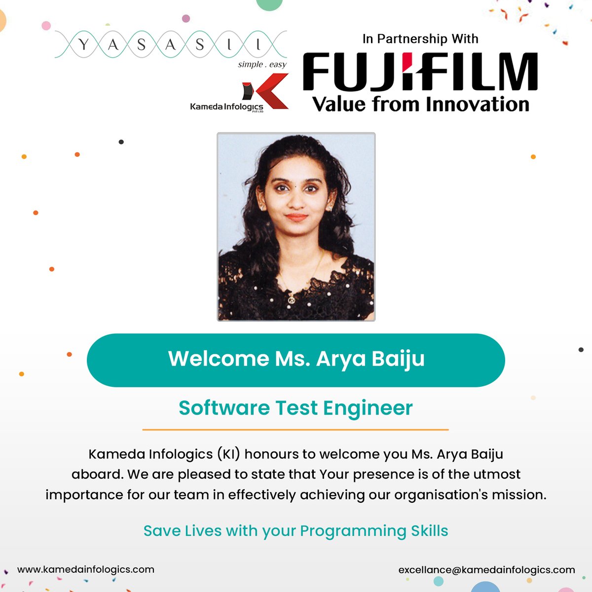 Welcome to the Kameda Family! 🌟 We are thrilled to introduce our newest team members who have joined us on this exciting journey. 👋 Join us in extending a warm welcome to Ms. Arya Baiju!🎉#newhire #welcomeaboard #teamworkmakesthedreamwork