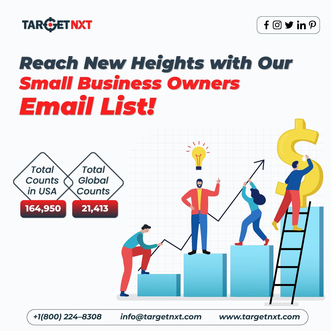 TargetNXT's tweet photo. Looking to expand your reach and connect with decision-makers in the small business world? Our targeted email list is your key to success! π―
π Know more: https://t.co/1T02cWcUiG
#EmailList #SmallBusiness #EmailMarketing #BusinessConnections #TargetNXT #MailingList #B2BDatabase https://t.co/6VhPIKzF9X