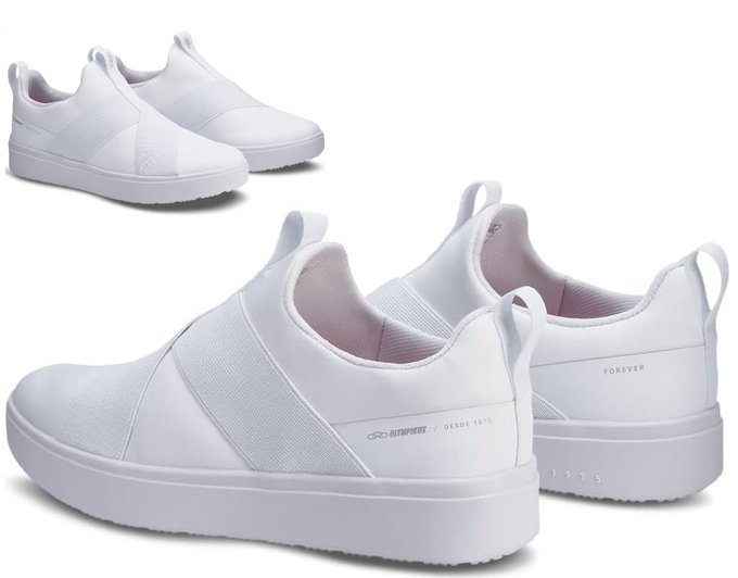 Tênis Casual Feminino Slip On Forever Branco Olympikus