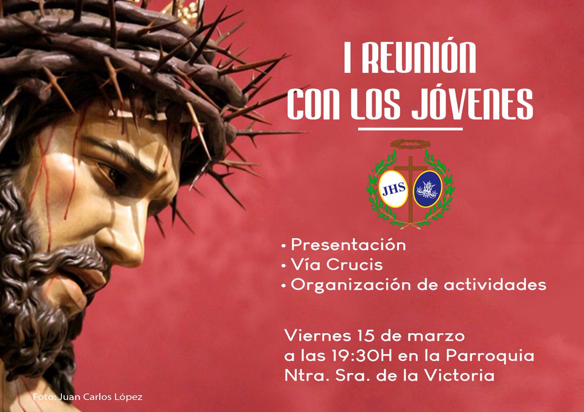 I reunión con los jóvenes de nuestra asociación parroquial, en la Iglesia Nuestra Señora de la Victoria
Os esperamos!!