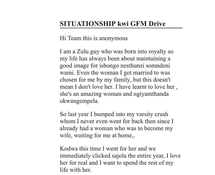 gagasifm's tweet photo. 🚨Situationship 🚨
Tuesday Edition of i-Situationship.
Keep it locked on the GFM Drive 📻
To help anonymous sishayele noma uthumele iVN.
📱 078 934 2827
☎️ 0861 596 596
#situationship
#GFMDrive
#GagasiFM https://t.co/L1xzxKVeUW