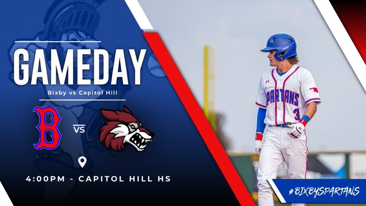 BixbyHSBaseball's tweet photo. GAMEDAY⚾️
Spartans travel to Capitol Hill for Game 2 of the District Series - 4:00pm

JV Blue: vs Bartlesville, 5:00pm
JV Red: @ Collinsville, 7:00pm https://t.co/sajGyQh1Ic