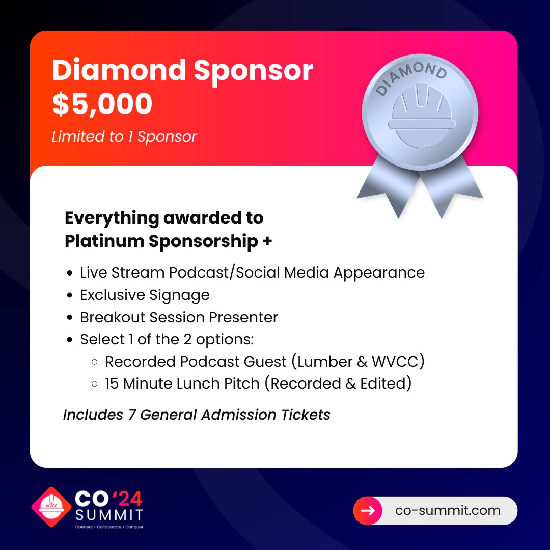 co_summit's tweet photo. We're offering exclusive sponsorship opportunities for the upcoming CO Summit 2024 that will put your company in the spotlight! 🌐🏢

Visit https://t.co/XD8Yu1TSjf to secure a sponsorship today!

#COSummit24 #ConstructionIndustry #Event #Sponsor #ConnectCollaborateConquer https://t.co/p1SpXHAxw0