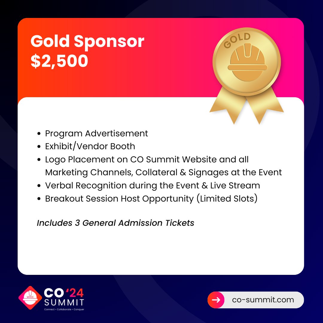 co_summit's tweet photo. We're offering exclusive sponsorship opportunities for the upcoming CO Summit 2024 that will put your company in the spotlight! 🌐🏢

Visit https://t.co/XD8Yu1TSjf to secure a sponsorship today!

#COSummit24 #ConstructionIndustry #Event #Sponsor #ConnectCollaborateConquer https://t.co/p1SpXHAxw0