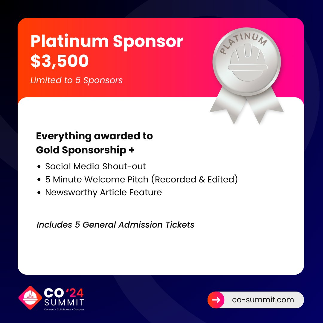 co_summit's tweet photo. We're offering exclusive sponsorship opportunities for the upcoming CO Summit 2024 that will put your company in the spotlight! 🌐🏢

Visit https://t.co/XD8Yu1TSjf to secure a sponsorship today!

#COSummit24 #ConstructionIndustry #Event #Sponsor #ConnectCollaborateConquer https://t.co/p1SpXHAxw0