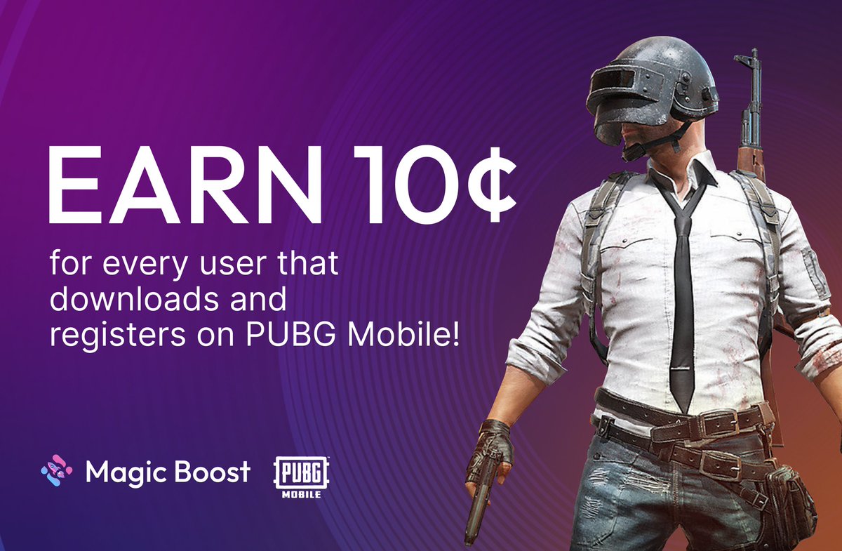 🚨 New Offer is Live on Magic Boost - #PUBGMOBILE RU 🚨 🤑 Earn 10¢ for every user that downloads and registers on PUBG Mobile! 🌎 Available: Russia 📱 Device: Android only ⛔ Restriction: Only for newly registered users 👉 Sign Up: magic.store/magic-boost