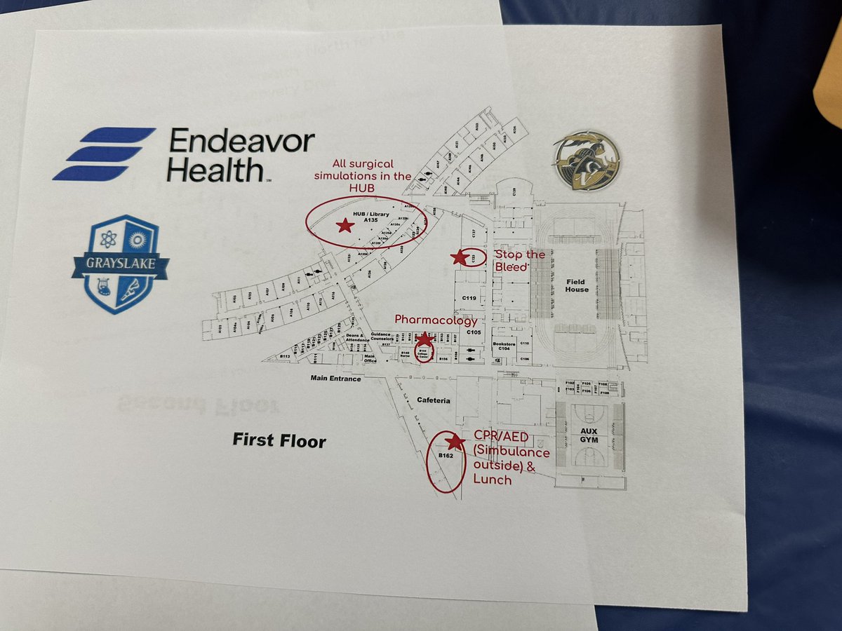 Health Sciences Day with Endeavor Health is here! Can’t wait for all the area students to arrive. #d127getsreal @EndeavorHlth @schuyler_gina @cplaza127 @doddo730