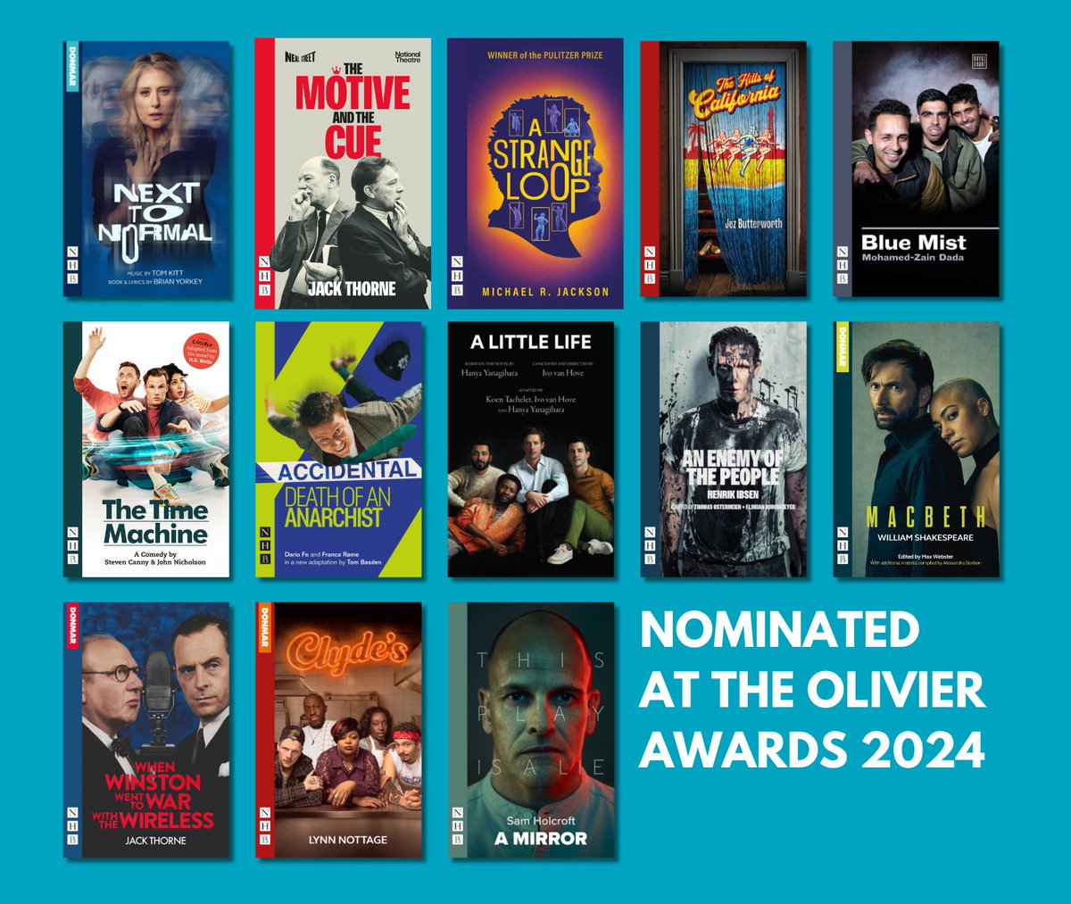 Congratulations to the thirteen fantastic NHB-published plays and musicals nominated at the <a href="/OlivierAwards/">Olivier Awards</a> this year! 🤩

🧵