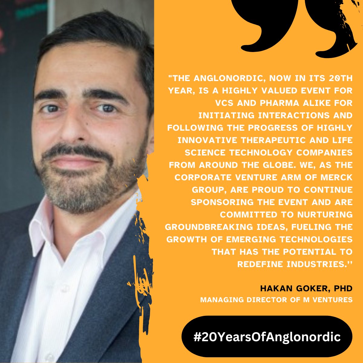 Anglonordic's tweet photo. As the #AnglonordicConference marks two decades of driving innovation and collaboration, Hakan Goker, Managing Director of #MVentures, share some words on our legacy.

Join us at #Anglonordic2024: https://t.co/qgSpOxdMM3

#LondonEvents #LifeSciences
#Pharma #Biotech https://t.co/1gOEs2e5kg