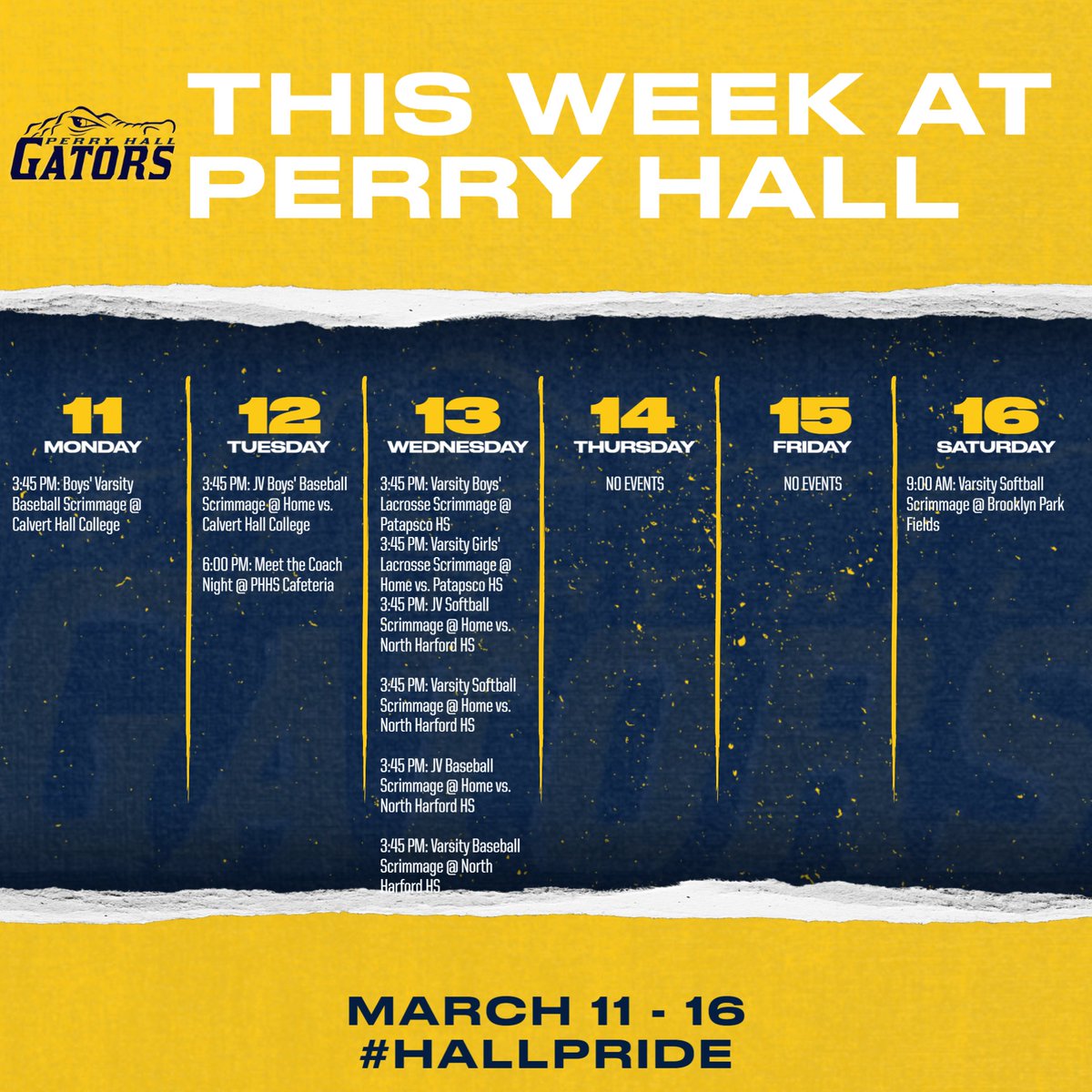 Update! Gators: Mark your calendars for all of this week's events! #hallpride