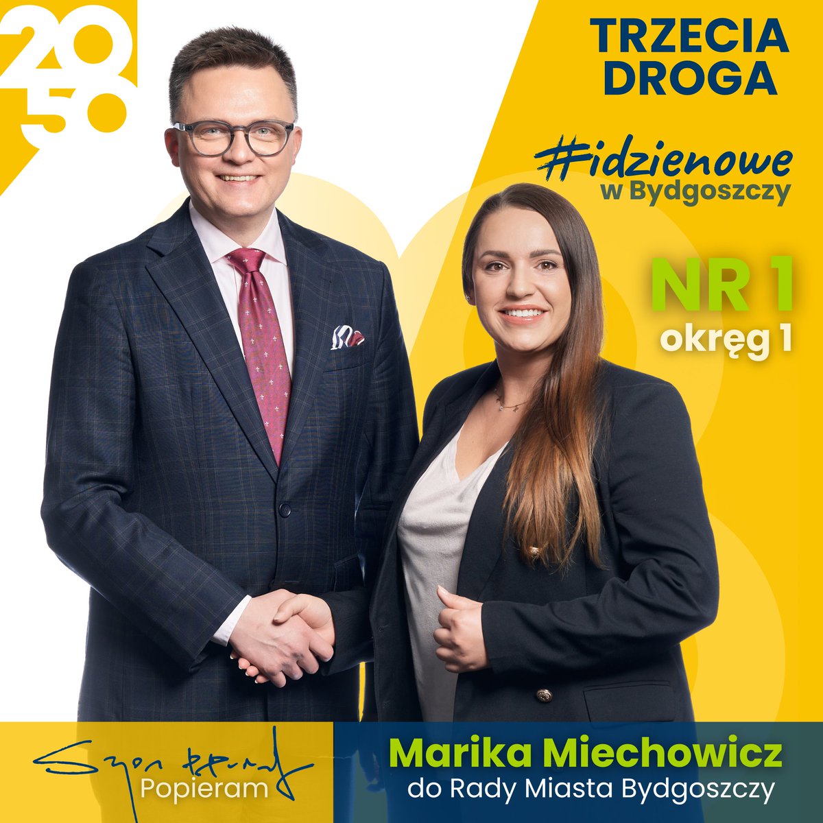 M_Miechowicz's tweet photo. 🟡Kandyduję do Rady Miasta #Bydgoszcz.
Szymon Hołownia rekomenduje moją kandydaturę - proszę również o Twoje poparcie!
Okręg 1️⃣:
#Miedzyń
#Prądy
#Wilczak
#Jary
#Okole
#Czyżkówko
#OsowaGóra
#Flisy
#Opławiec
#Smukała
#Janowo
#Piaski
#Jachcice
#Polska2050 https://t.co/mWB58ZuiYI