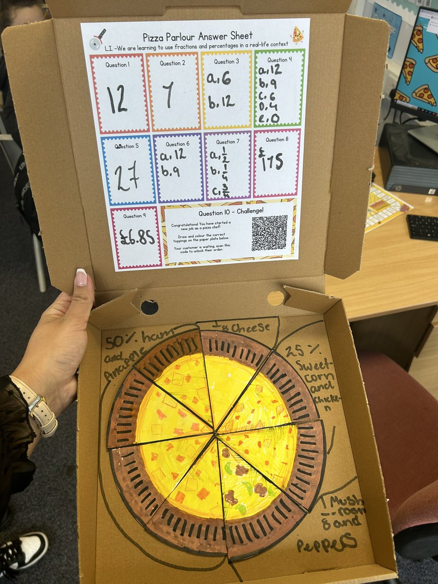 waldron_miss's tweet photo. A huge sigh of relief this afternoon!🤩 

Passed my final observation as a student teacher and could not be more pleased with how the lesson went🍕✏️

#studentteacher #observation #fractions #maths https://t.co/t1zxroPGCs