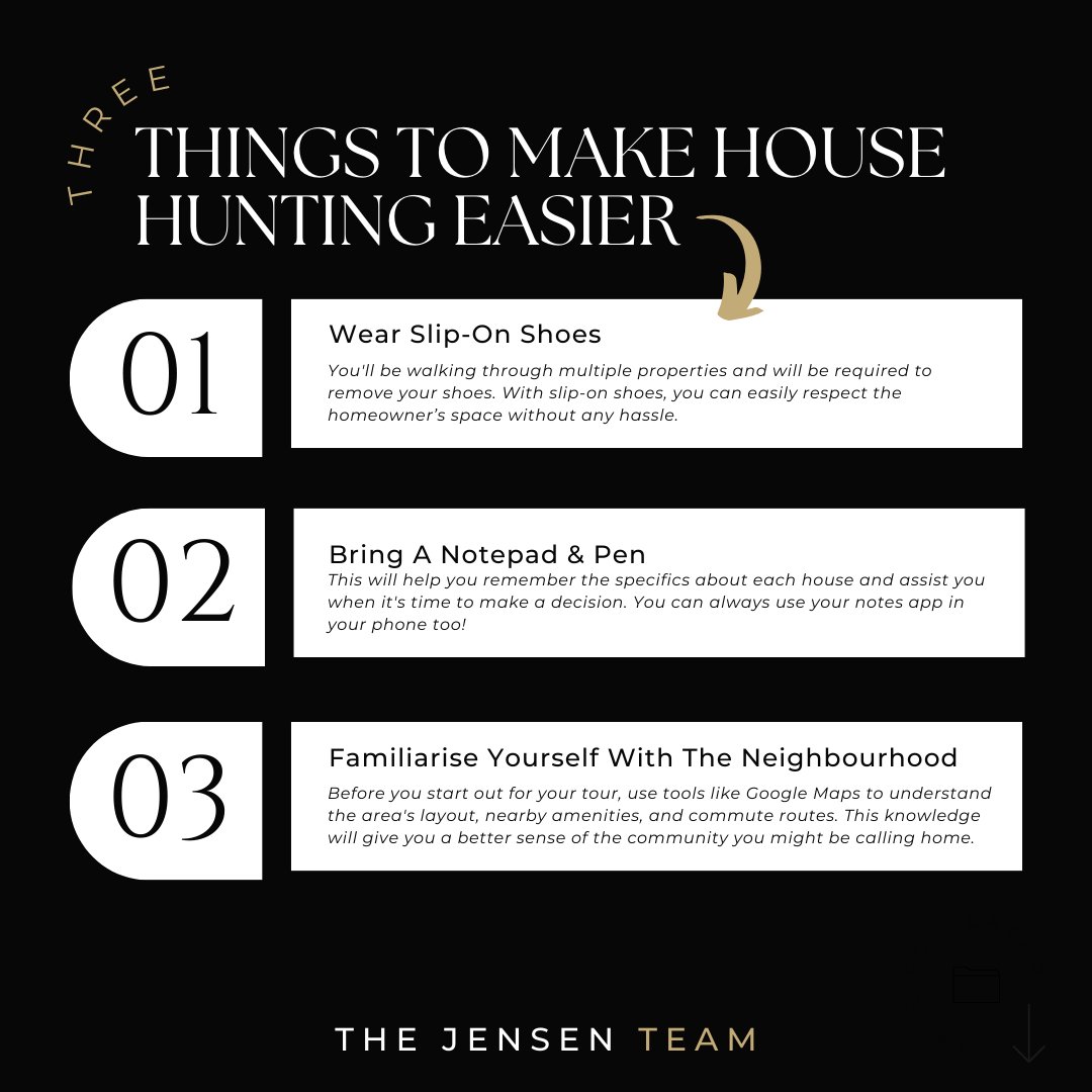 The Power of Preparation! Here’s some tips to empower your house hunting journey.
Trust us, we excel in turning aspirations into reality. Give us a call if you are ready to start your real estate journey 647-424-3576.
#HouseHuntingMadeEasy #ClientFirst #TheJensenTeam