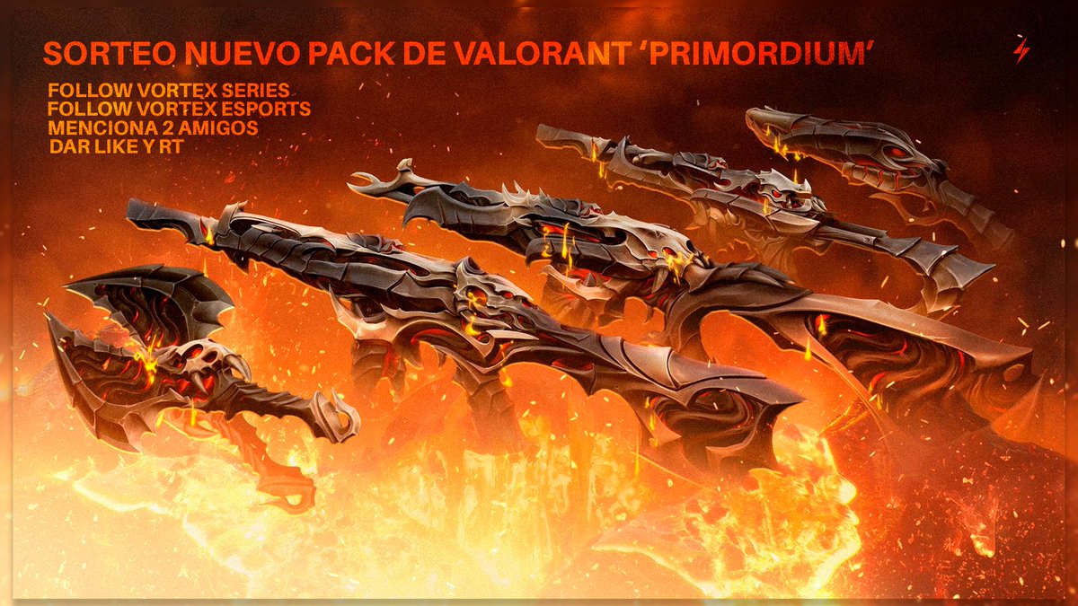 𝗦𝗢𝗥𝗧𝗘𝗢 𝗡𝗨𝗘𝗩𝗢 𝗣𝗔𝗖𝗞 𝗩𝗔𝗟𝗢𝗥𝗔𝗡𝗧 '𝗣𝗥𝗜𝗠𝗢𝗥𝗗𝗜𝗨𝗠' 🎁

En celebración por la inauguración de Vortex eSports 🙌

✅ Sigue <a href="/vortex_series/">Vortex Series</a> 
✅ Sigue <a href="/VortexeSportsES/">Vortex eSports</a> 
✅ Menciona a 2 amigos 
✅ Retweet + Like

Finaliza el 24/03/24 🗓️ ¡Suerte! 🫡