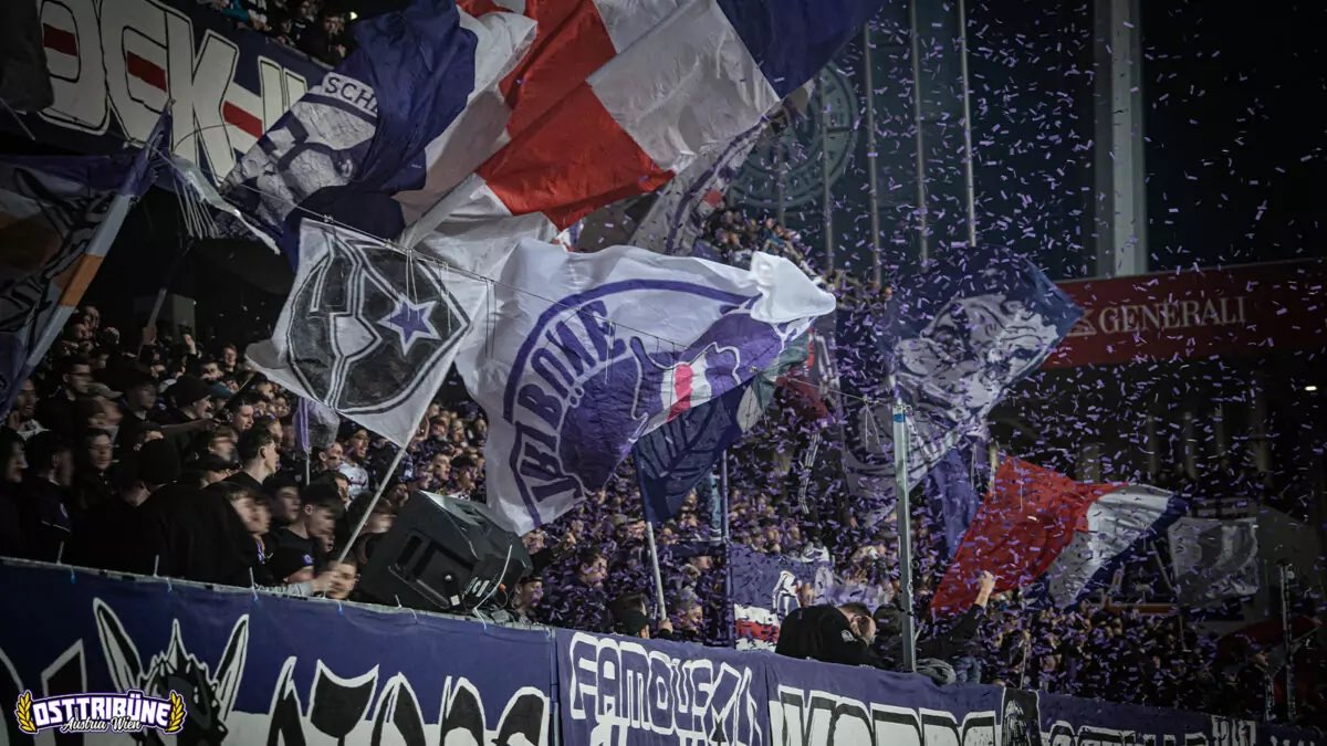 Choreo de l’Osttribüne de l’Austria Wien lors du match contre le WSG Tirol🔥🇦🇹