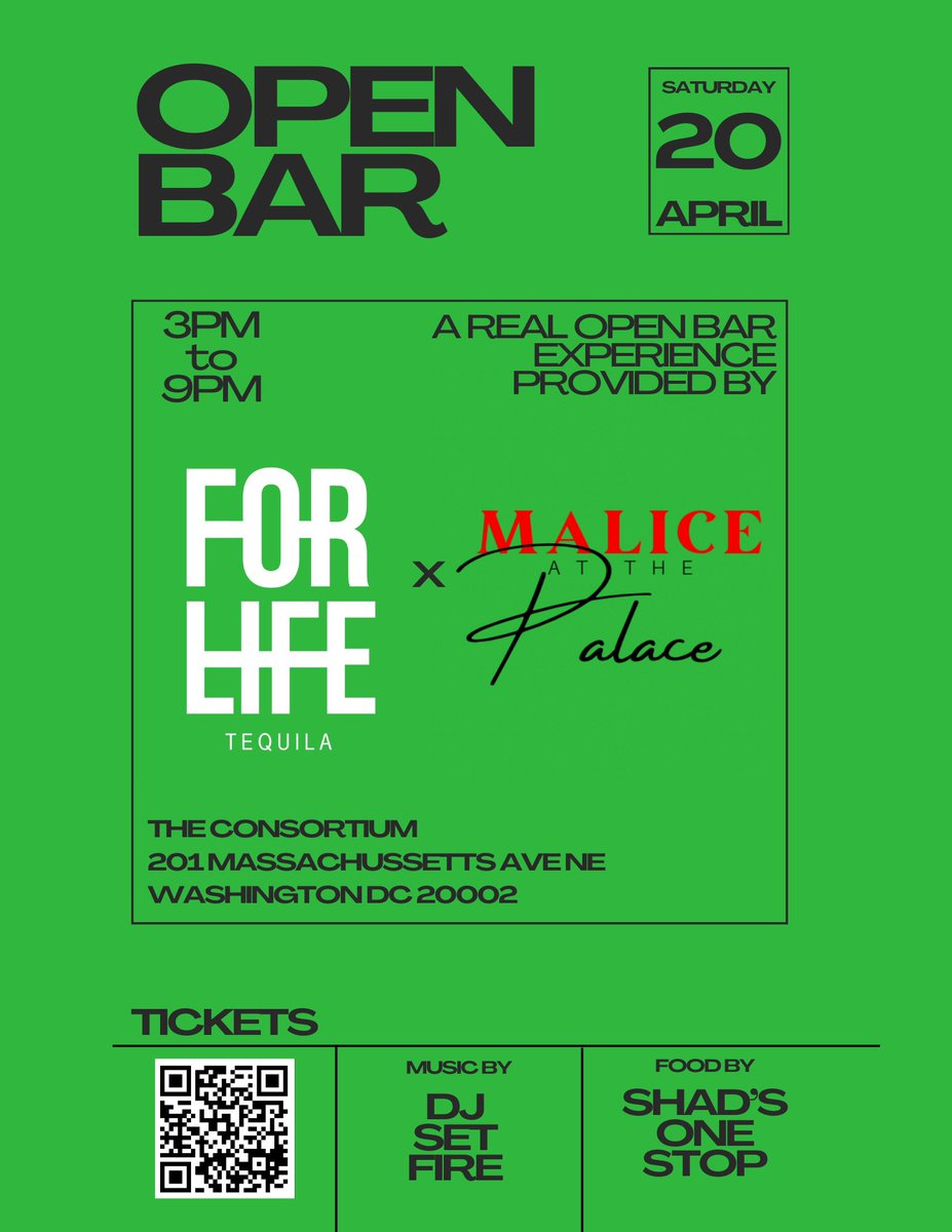 mrcryduh's tweet image. 4.20 all roads lead to DC! Open bar!
LINK IN BIO #dayparty #dcbrunch #openbar #washingtondc