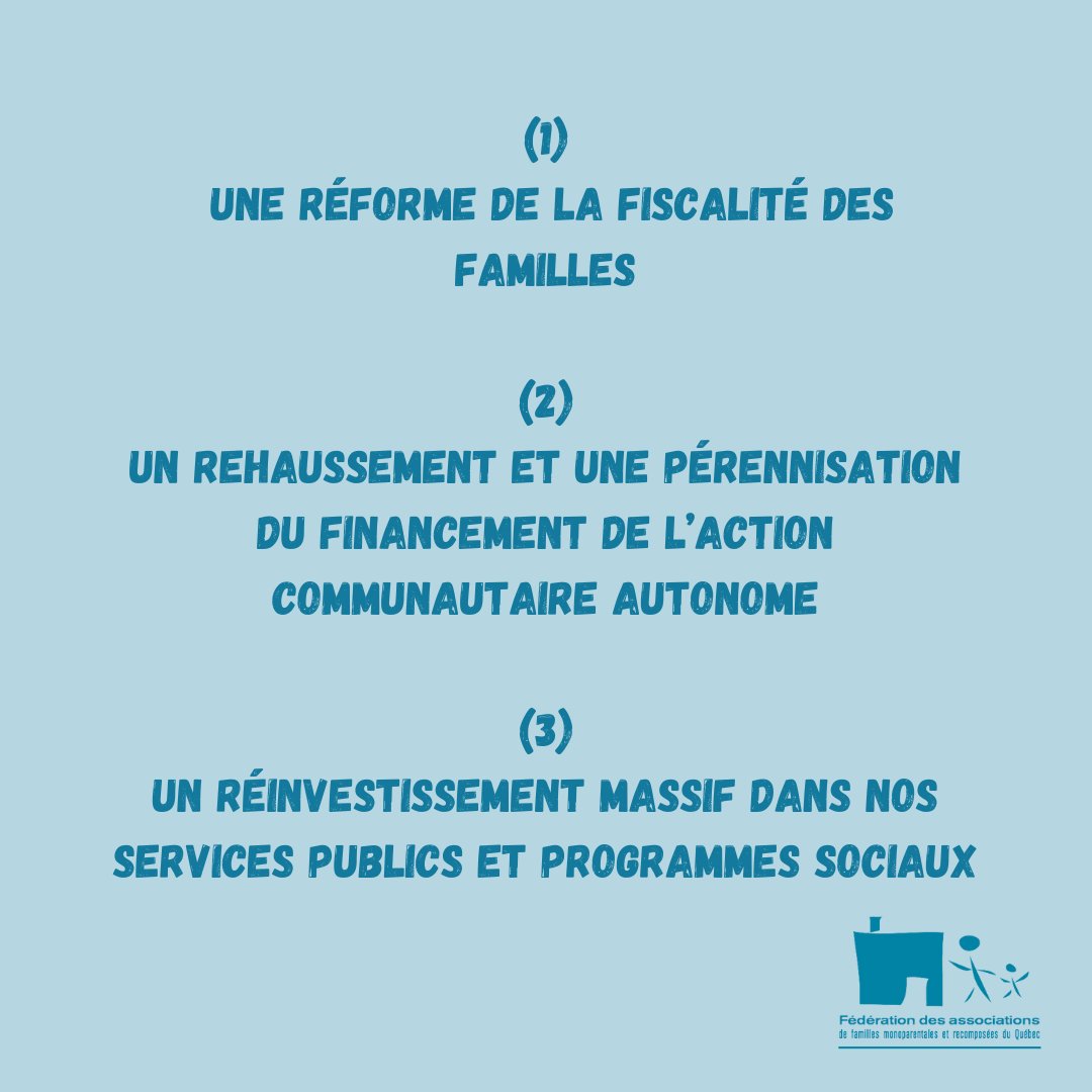 Budget Québec 2024-2025 – Notre DG, Mariepier Dufour, est actuellement au huis clos budgétaire. Comme indiqué dans notre mémoire prébudgétaire « Faire des bons choix pour soutenir les familles avec un budget empreint de justice sociale! », la FAFMRQ a trois grandes priorités👇