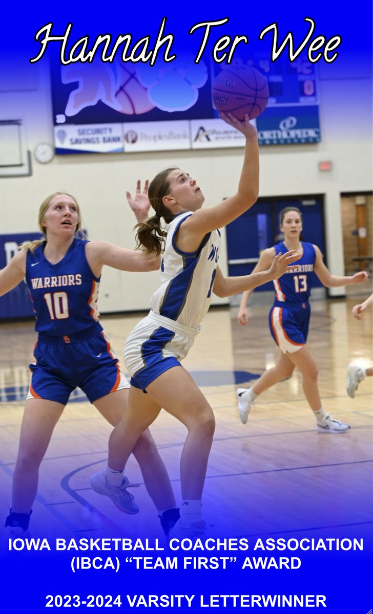 WestLyonGBB's tweet photo. Congratulations to Hannah Ter Wee on an awesome junior season! Hannah is a great teammate and fills multiple roles for our team! #WLPride https://t.co/LNaCdXMXUS