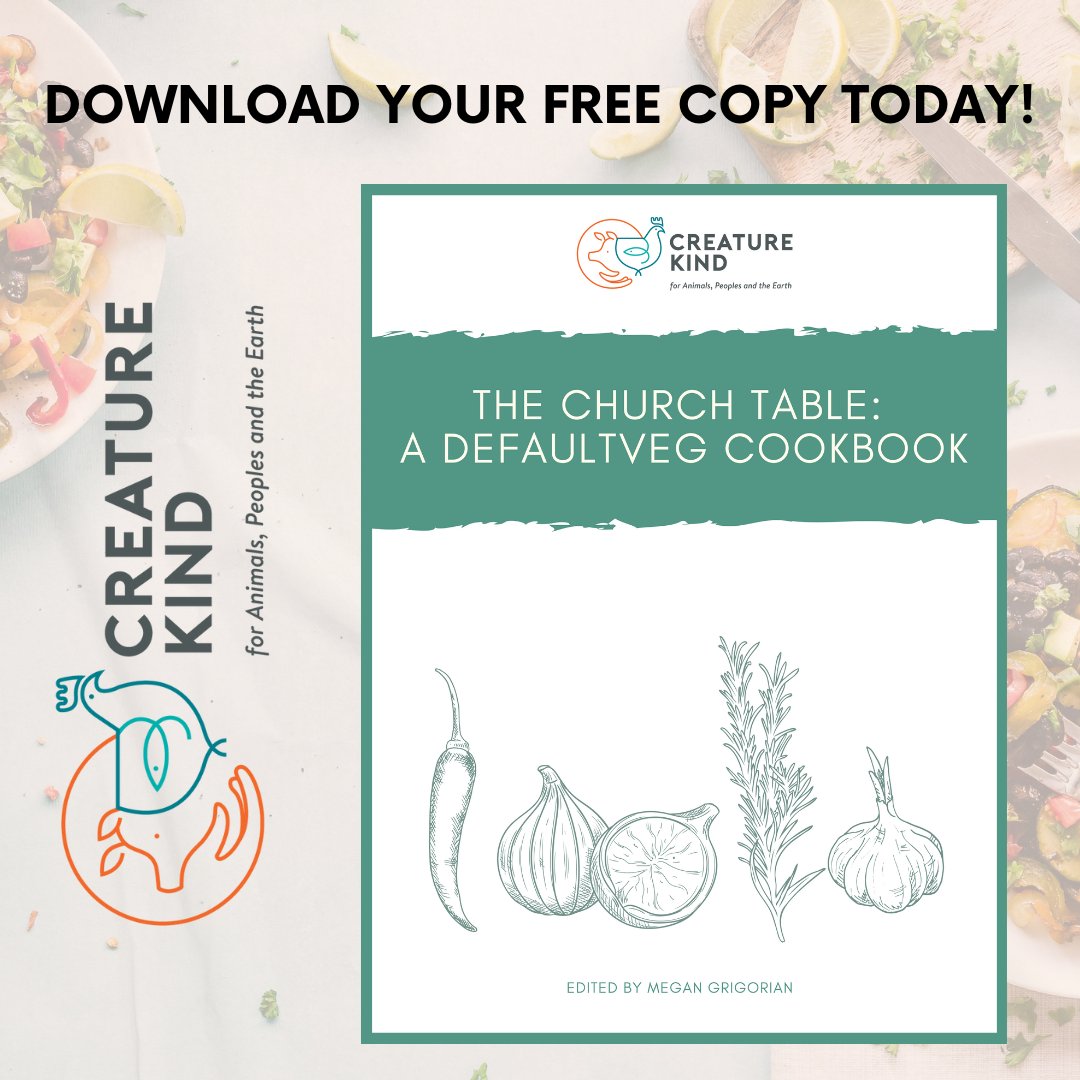 We are thrilled to introduce you to "The Church Table: A DefaultVeg Cookbook."⁠
⁠
By making plant-based food the default choice, we honor all of God's creation with every meal, from the animals to the earth.
⁠
Download your free: tinyurl.com/3fxawepd