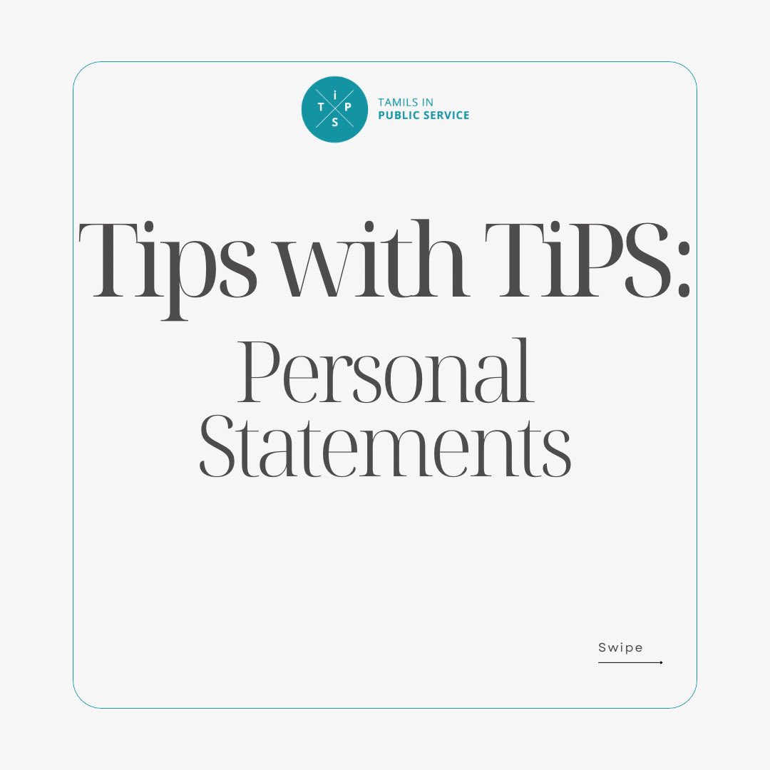 TamilsinPS's tweet photo. As part of our #TipsWithTiPS series, the next topic we’re looking at is: Personal Statements. https://t.co/WpxAlcjFYO