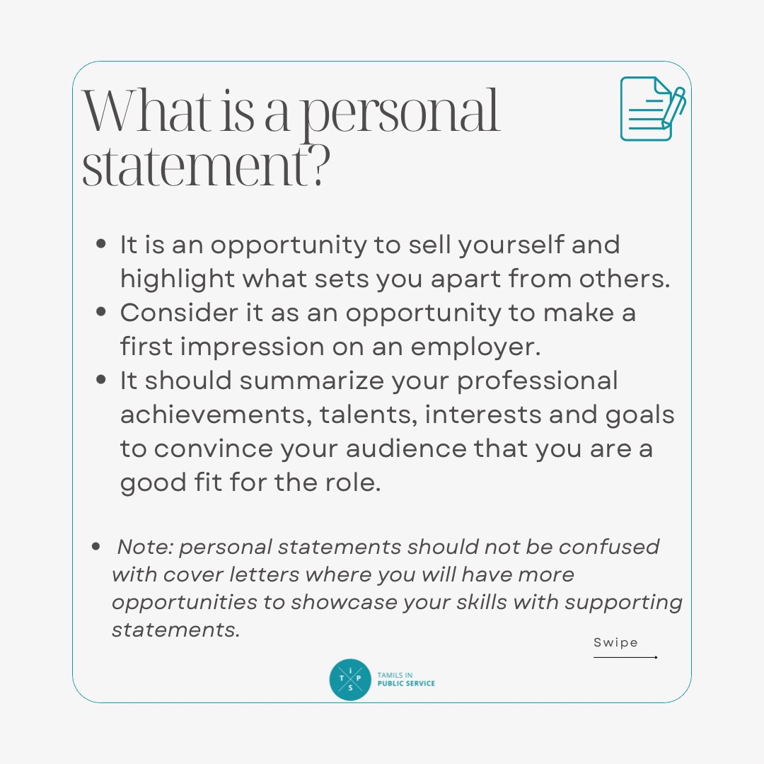 TamilsinPS's tweet photo. We know how important it is to make a good first impression on potential employers, so see our team’s tips on how you can craft the perfect Personal Statement! https://t.co/LwMPuUI3u0