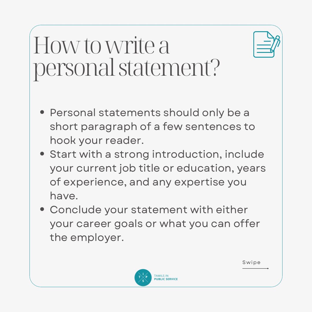 TamilsinPS's tweet photo. We know how important it is to make a good first impression on potential employers, so see our team’s tips on how you can craft the perfect Personal Statement! https://t.co/LwMPuUI3u0