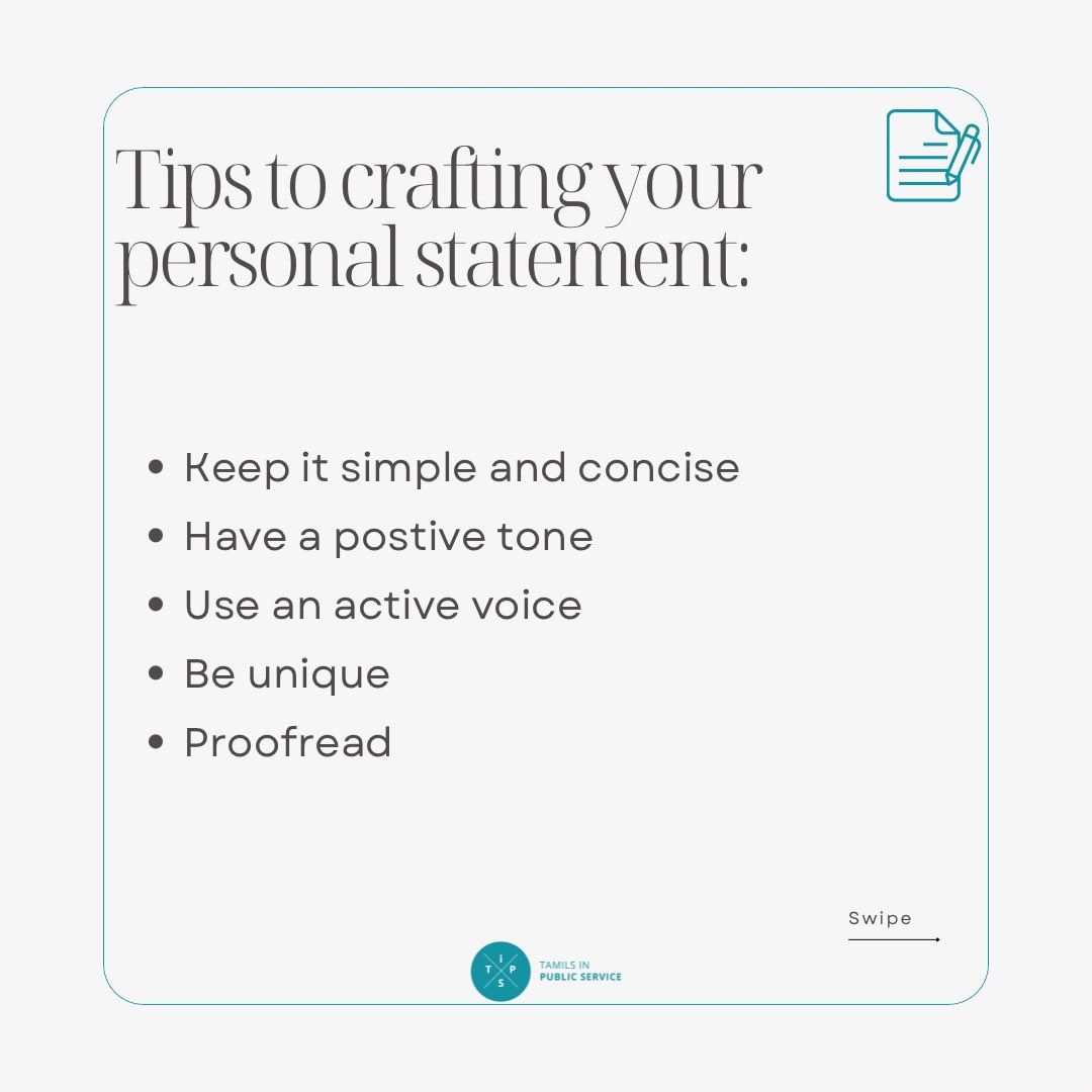 TamilsinPS's tweet photo. We know how important it is to make a good first impression on potential employers, so see our team’s tips on how you can craft the perfect Personal Statement! https://t.co/LwMPuUI3u0
