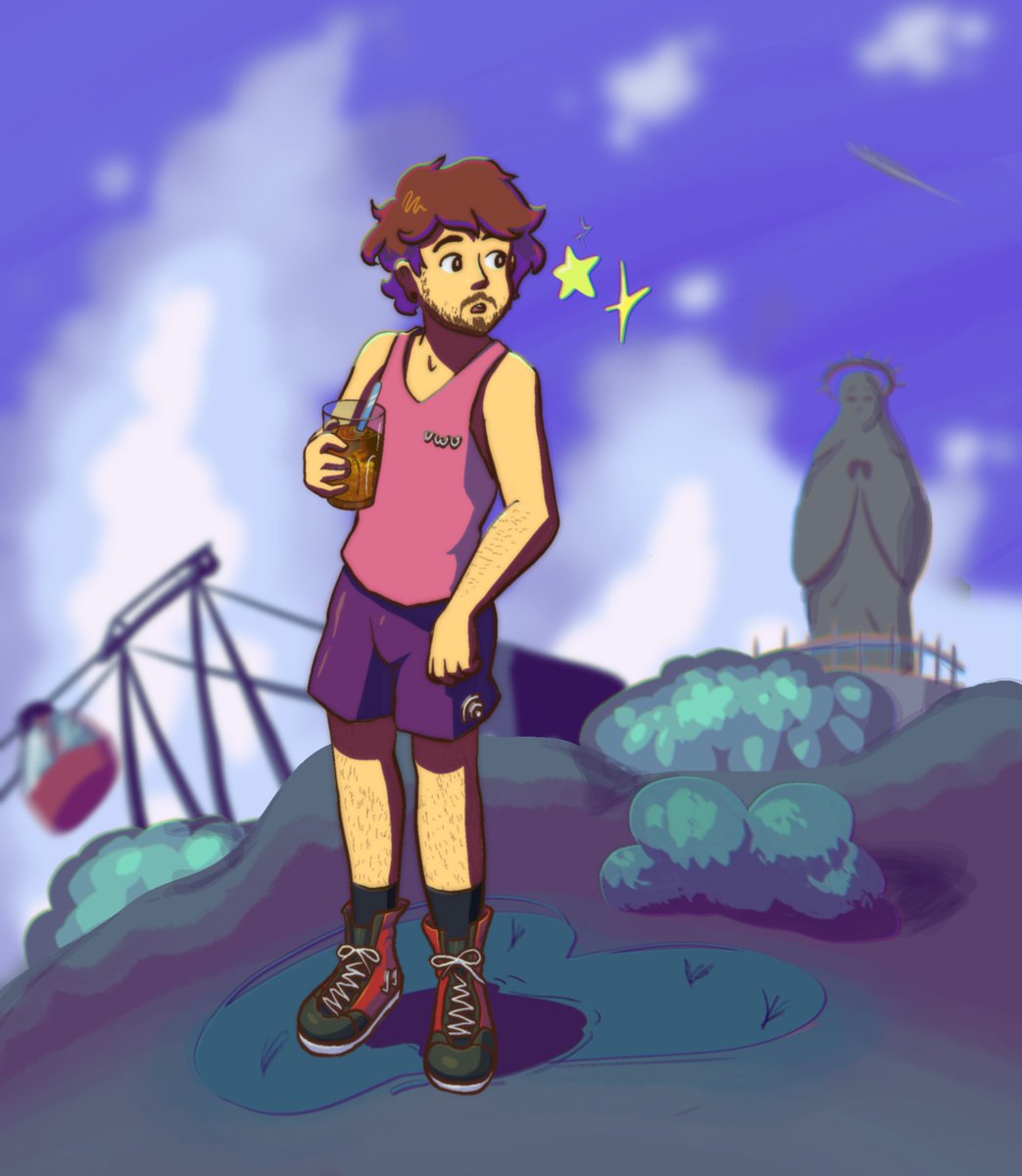 KrikPi's tweet photo. Zuzu with Huesillo  
Let's go up to San Cristóbal's hill for a mote con huesillo! ✨

#dibujo 
#digitalart
#ProcreateArt
#Ilustración
#Illustration
#Chile
#SanCristobal
#MoteConHuesillo https://t.co/obdHUOQwWS